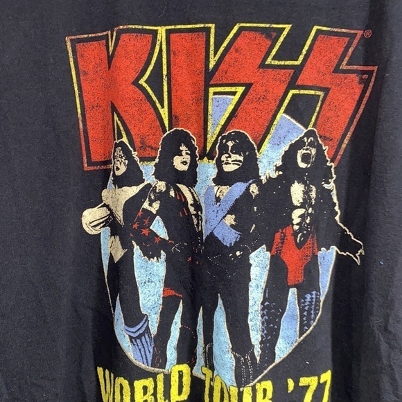 Kiss shirt world tour 1971 3xl 100% cotton rock tee unisex - Picture 2 of 3